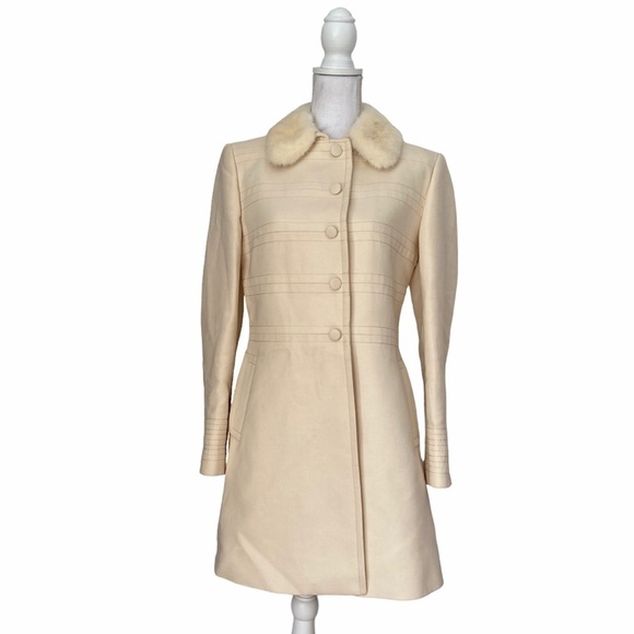 Blumarine- Ivory Peacoat with Fur Collar - Picture 1 of 17